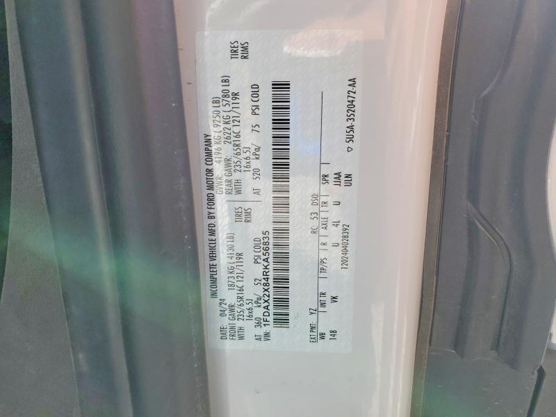 Продаж на аукціоні авто 2024 Ford Transit, vin: 1FDAX2X84RKA56835, номер лоту: 47659166