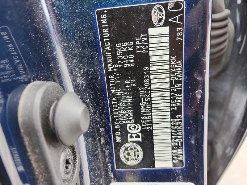Aukcja sprzedaży 2019 Toyota Corolla, vin: 2T1BURHE5KC208319, numer aukcji: 79369265