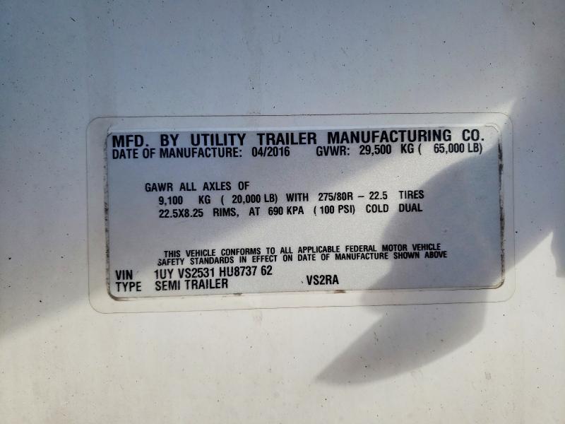 Продажа на аукционе авто 2017 Utility Trailer Trailers, vin: 1UYVS2531HU873762, номер лота: 46625836