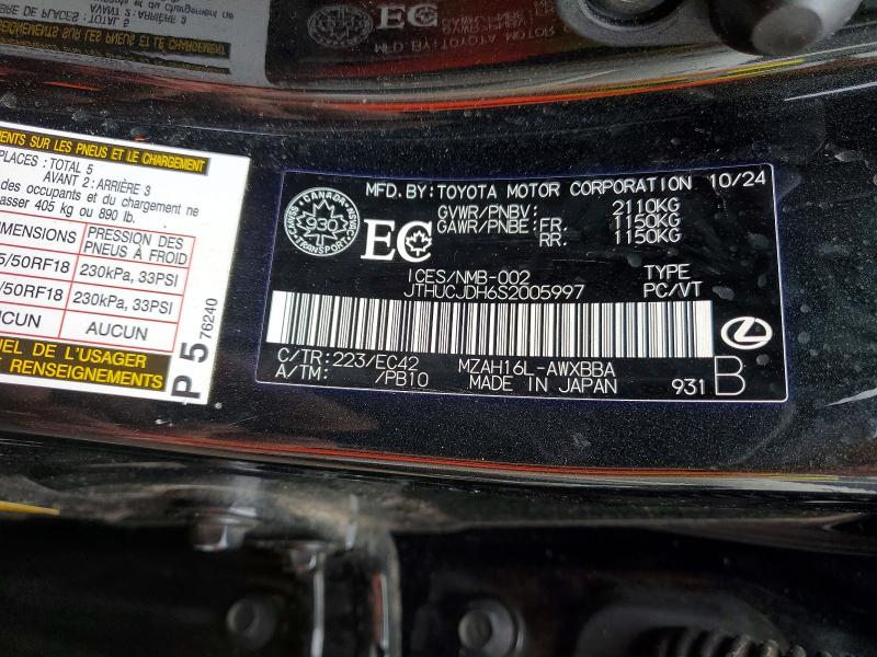 46724936 :رقم المزاد ، JTHUCJDH6S2005997 vin ، 2025 Lexus Ux 300h مزاد بيع