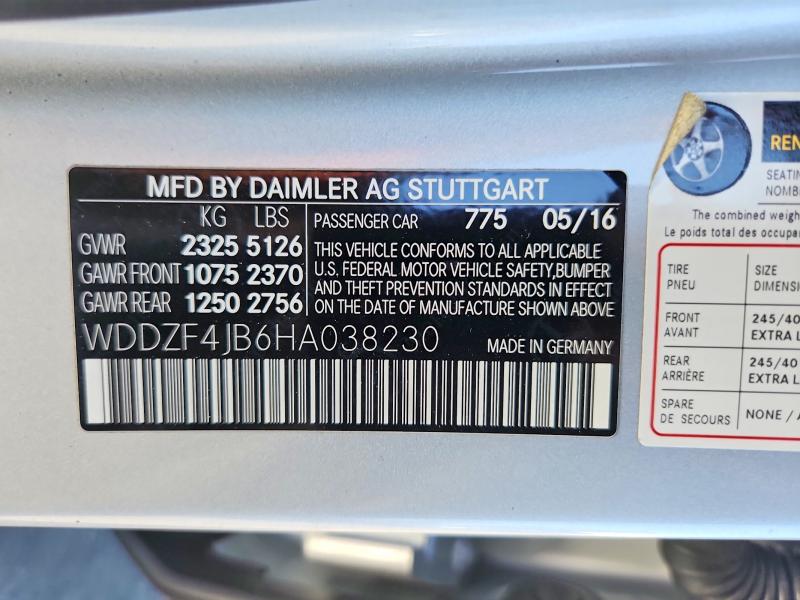 Продажа на аукционе авто 2017 Mercedes-benz E, vin: WDDZF4JB6HA038230, номер лота: 42047516