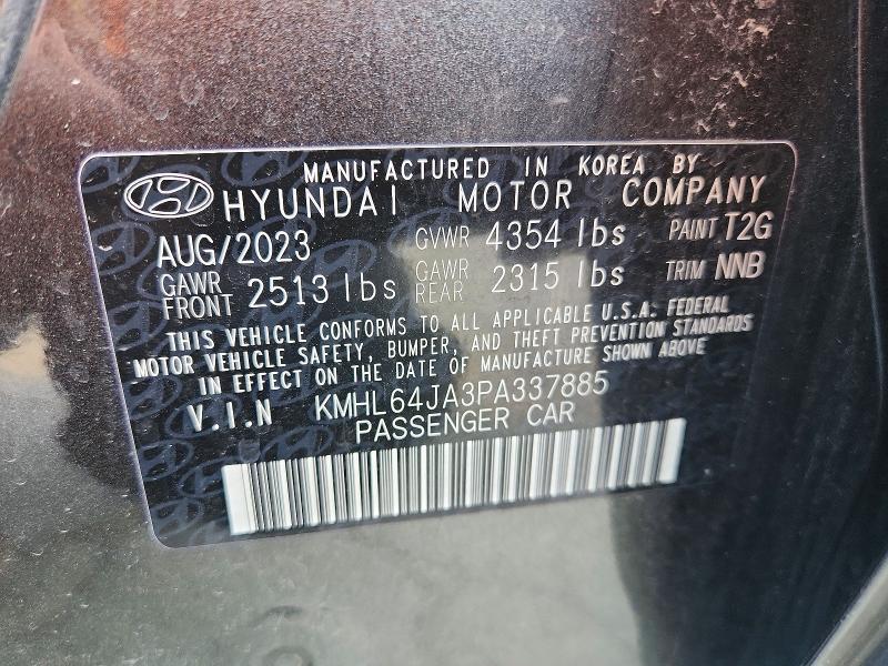 47769026 :رقم المزاد ، KMHL64JA3PA337885 vin ، 2023 Hyundai Sonata مزاد بيع