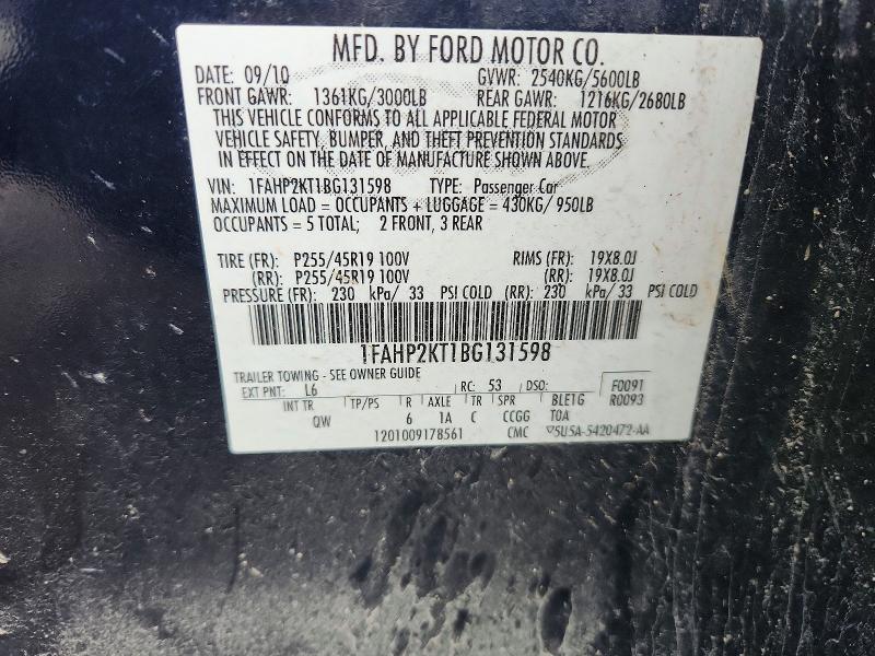 Продажа на аукционе авто 2011 Ford Taurus, vin: 1FAHP2KT1BG131598, номер лота: 46236576
