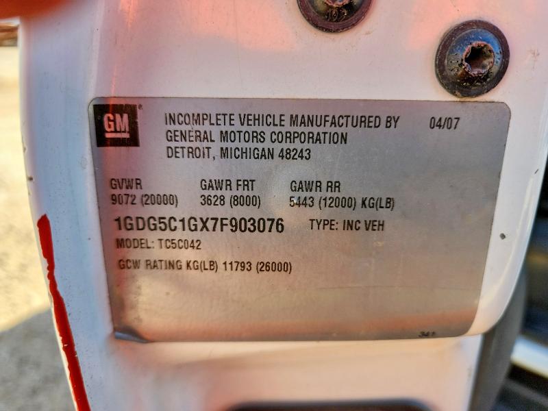 46324806 :رقم المزاد ، 1GDG5C1GX7F903076 vin ، 2007 Gmc C5500 مزاد بيع