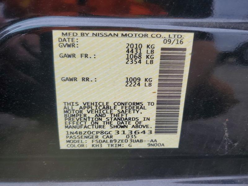 Продаж на аукціоні авто 2016 Nissan Leaf, vin: 1N4BZ0CP8GC313643, номер лоту: 79071315