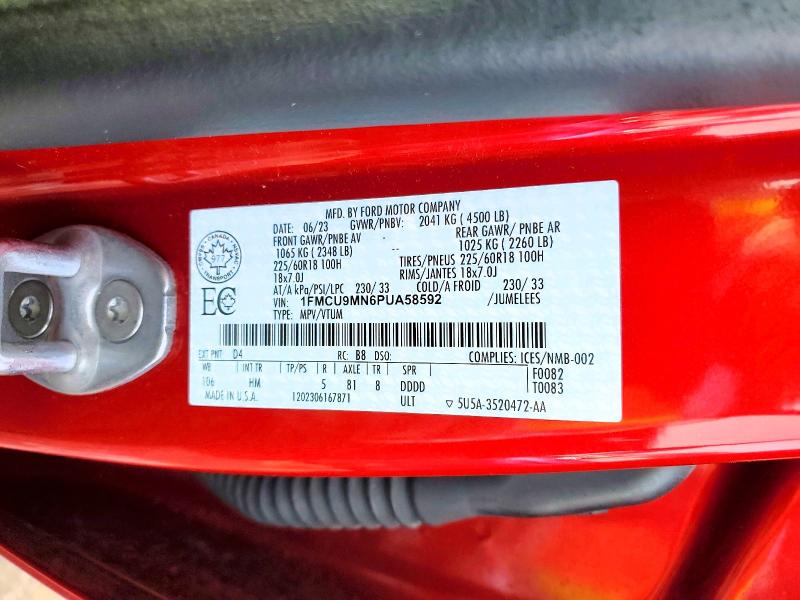 Aukcja sprzedaży 2023 Ford Escape, vin: 1FMCU9MN6PUA58592, numer aukcji: 79244745