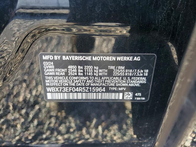79383995 :رقم المزاد ، WBX73EF04R5Z15964 vin ، 2024 Bmw X1 مزاد بيع