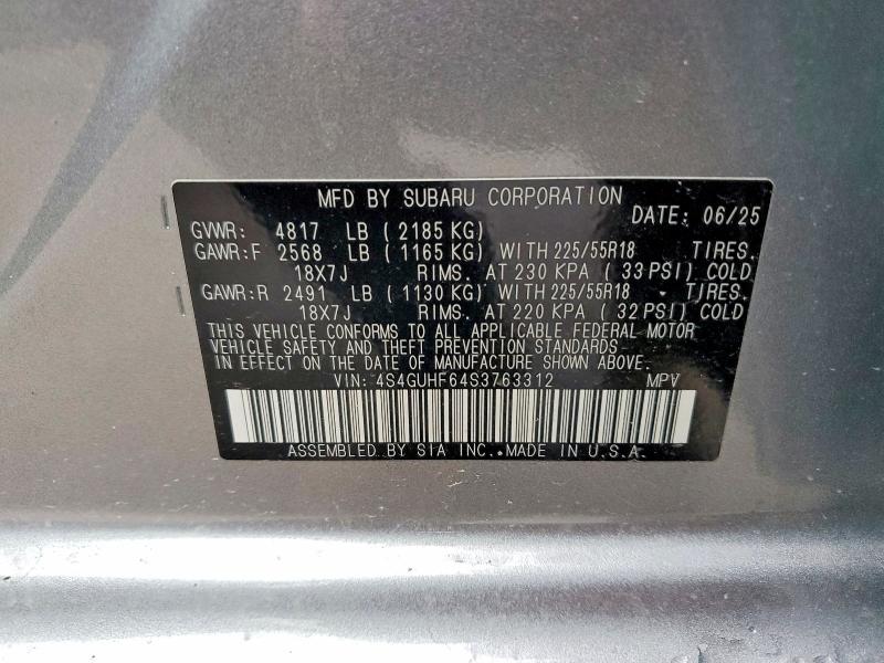 Продаж на аукціоні авто 2025 Subaru Crosstrek, vin: 4S4GUHF64S3763312, номер лоту: 45926646