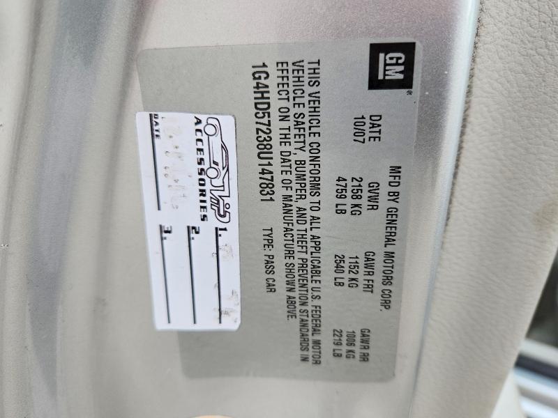 Aukcja sprzedaży 2008 Buick Lucerne, vin: 1G4HD57238U147831, numer aukcji: 46324216