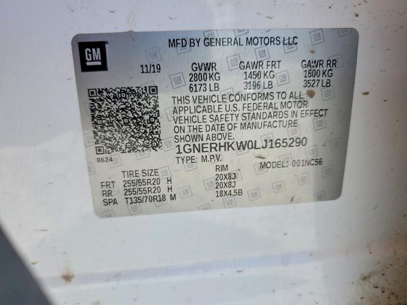 2020 Chevrolet Traverse მანქანა იყიდება აუქციონზე, vin: 1GNERHKW0LJ165290, აუქციონის ნომერი: 46428146