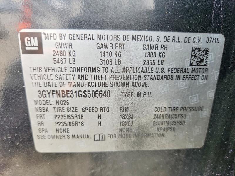 Продаж на аукціоні авто 2016 Cadillac Srx, vin: 3GYFNBE31GS506640, номер лоту: 46386596