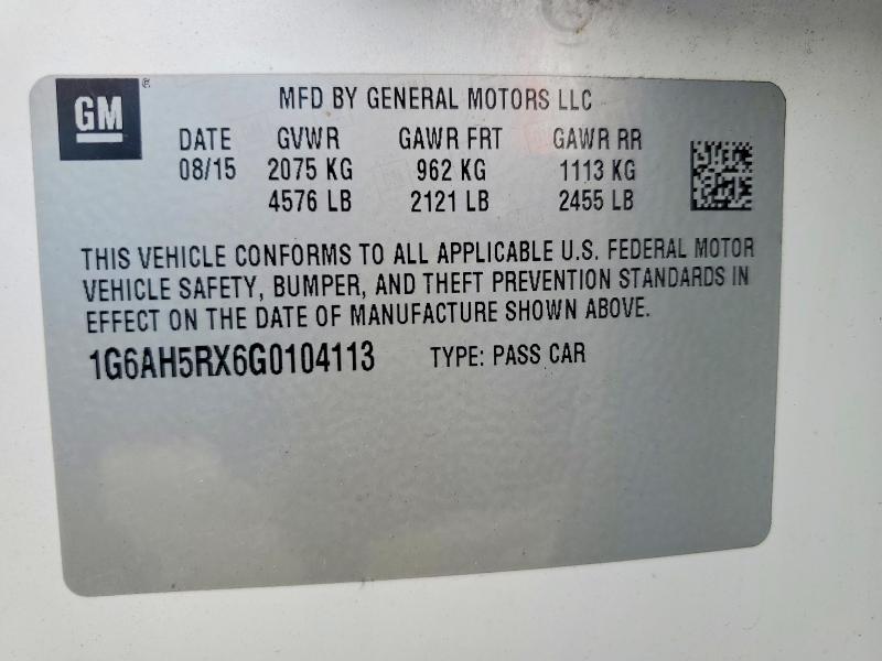 Продаж на аукціоні авто 2016 Cadillac Ats, vin: 1G6AH5RX6G0104113, номер лоту: 79900885