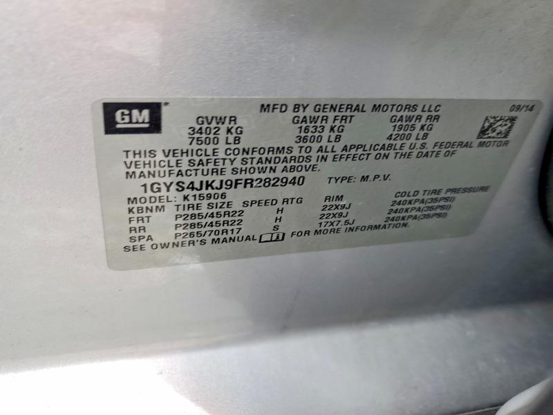 Продаж на аукціоні авто 2015 Cadillac Escalade, vin: 1GYS4JKJ9FR282940, номер лоту: 47275716