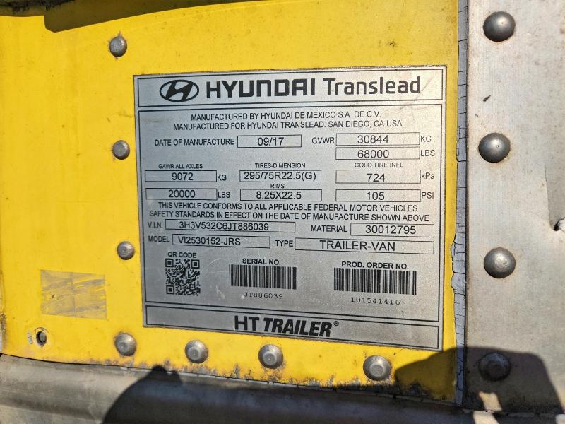 Продаж на аукціоні авто 2018 Hyundai Translead Inc Trailers, vin: 3H3V532C6JT886039, номер лоту: 45742816