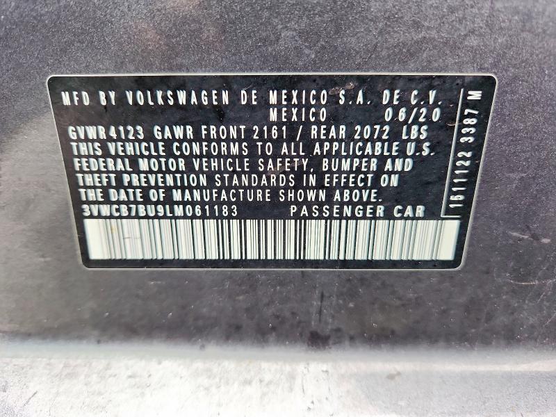 Aukcja sprzedaży 2020 Volkswagen Jetta, vin: 3VWCB7BU9LM061183, numer aukcji: 46570826