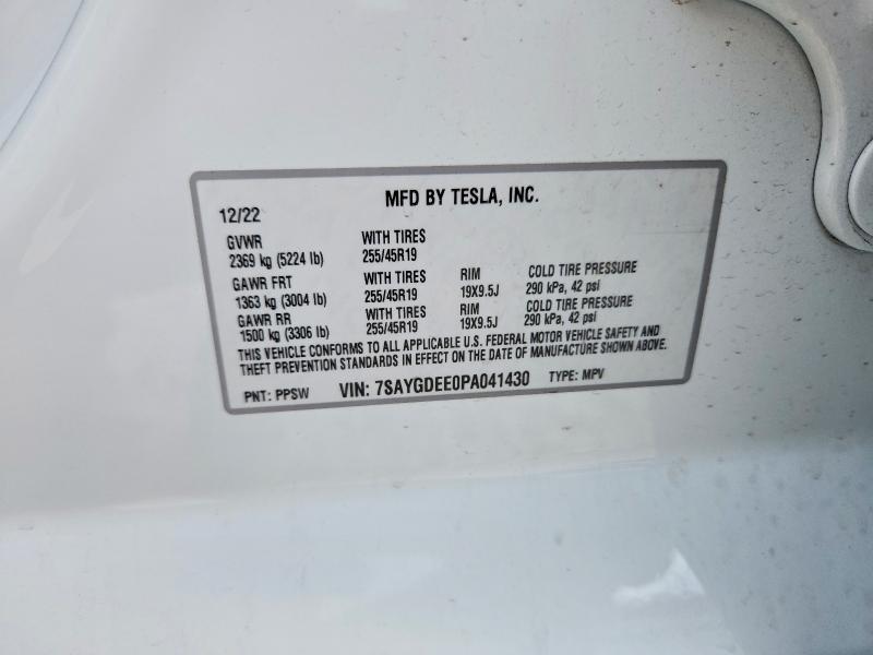 Продаж на аукціоні авто 2023 Tesla Model Y, vin: 7SAYGDEE0PA041430, номер лоту: 47614986
