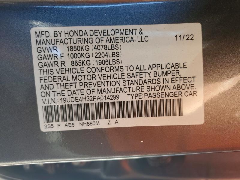 79291425 :رقم المزاد ، 19UDE4H32PA014299 vin ، 2023 Acura Integra مزاد بيع