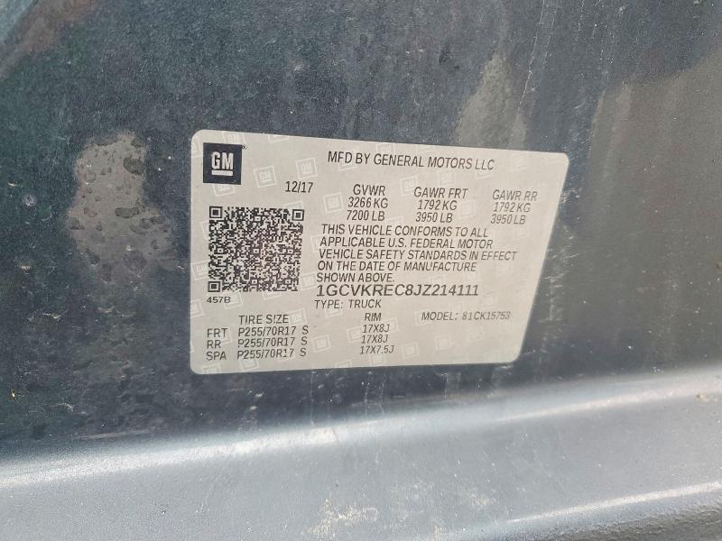 2018 Chevrolet Silverado მანქანა იყიდება აუქციონზე, vin: 1GCVKREC8JZ214111, აუქციონის ნომერი: 47439166