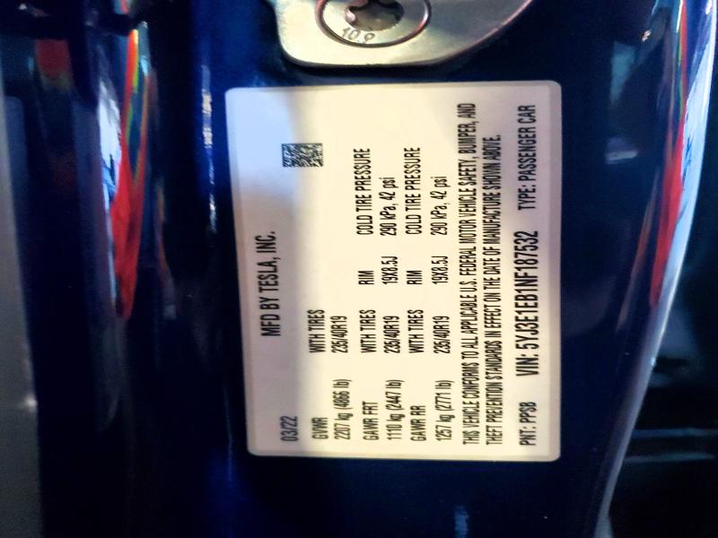 Продажа на аукционе авто 2022 Tesla Model 3, vin: 5YJ3E1EB1NF187532, номер лота: 79300565