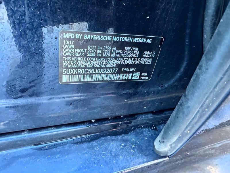 41913856 :رقم المزاد ، 5UXKR0C56J0X92077 vin ، 2018 Bmw X5 مزاد بيع