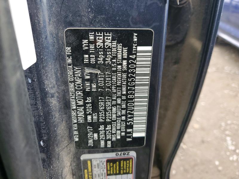 Aukcja sprzedaży 2018 Hyundai Santa Fe, vin: 5XYZUDLB3JG523024, numer aukcji: 47570256