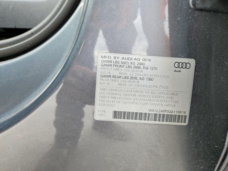 79792285 :رقم المزاد ، WA1L2AFP3GA116518 vin ، 2016 Audi Q5 مزاد بيع