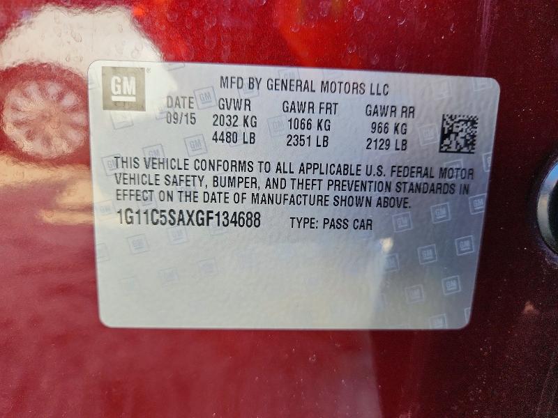Продажа на аукционе авто 2016 Chevrolet Malibu Limited, vin: 1G11C5SAXGF134688, номер лота: 46545736