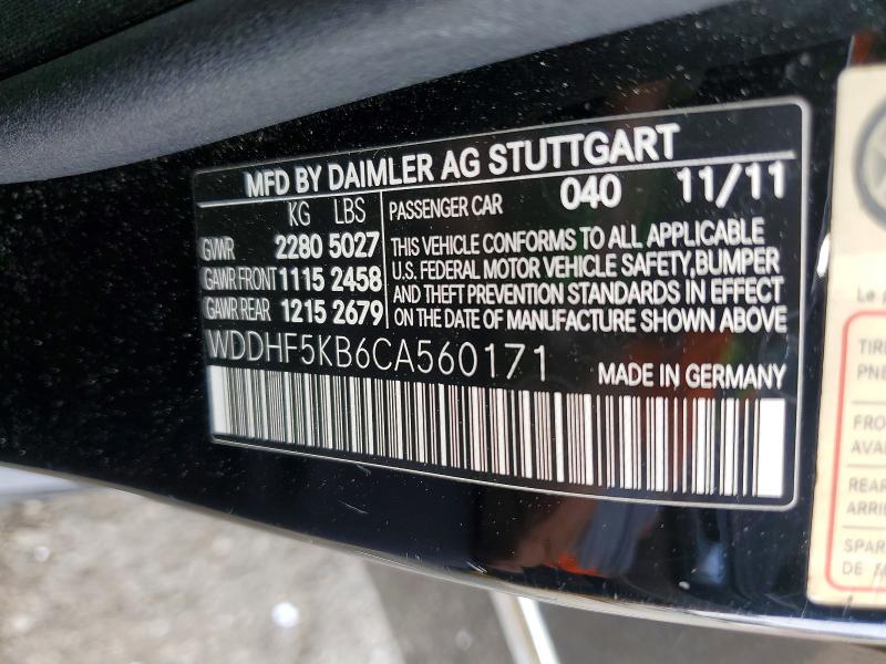 Aukcja sprzedaży 2012 Mercedes-benz E, vin: WDDHF5KB6CA560171, numer aukcji: 47984346