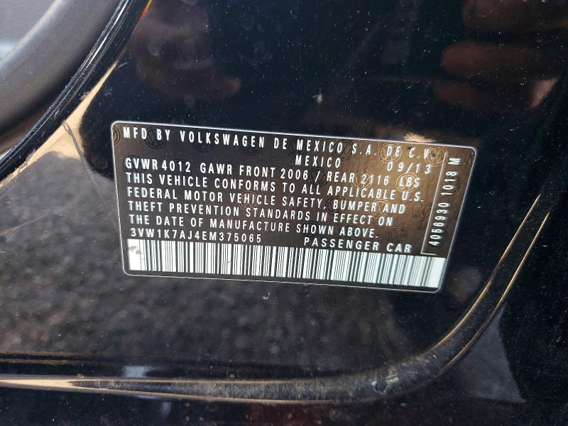 Aukcja sprzedaży 2014 Volkswagen Jetta, vin: 3VW1K7AJ4EM375065, numer aukcji: 78959215