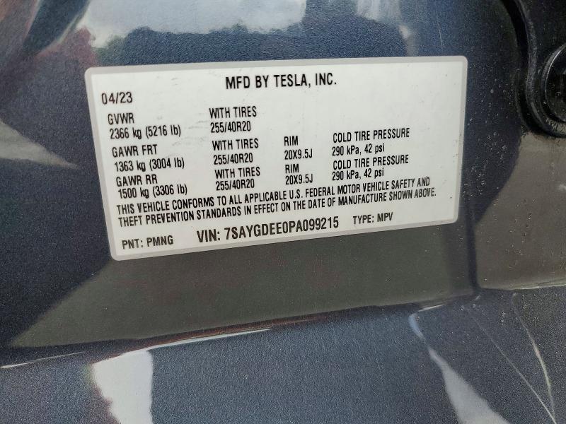 2023 Tesla Model Y მანქანა იყიდება აუქციონზე, vin: 7SAYGDEE0PA099215, აუქციონის ნომერი: 47935206