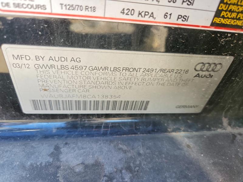 Продаж на аукціоні авто 2012 Audi A3, vin: WAUBJAFM8CA138354, номер лоту: 41600526