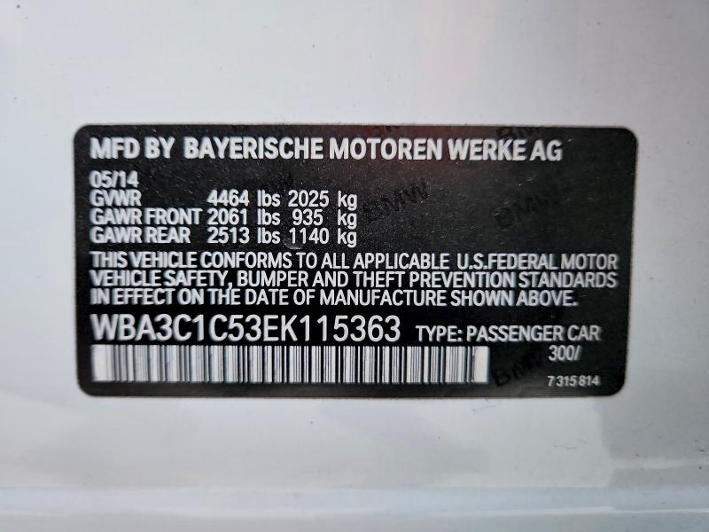 Aukcja sprzedaży 2014 Bmw 328, vin: WBA3C1C53EK115363, numer aukcji: 47117966