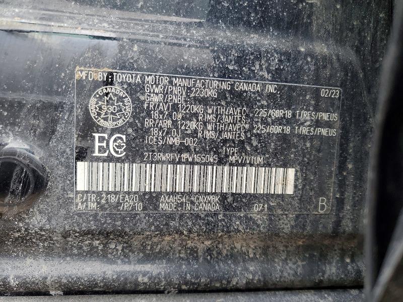 79813755 :رقم المزاد ، 2T3RWRFV1PW155045 vin ، 2023 Toyota Rav4 Hybrid مزاد بيع