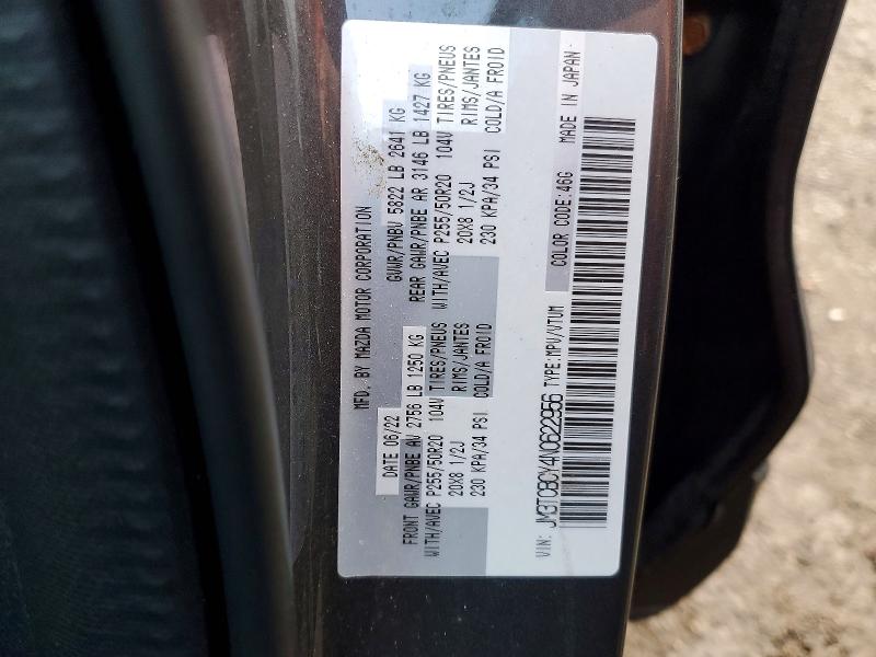 Aukcja sprzedaży 2022 Mazda Cx-9, vin: JM3TCBCY4N0622956, numer aukcji: 79565865