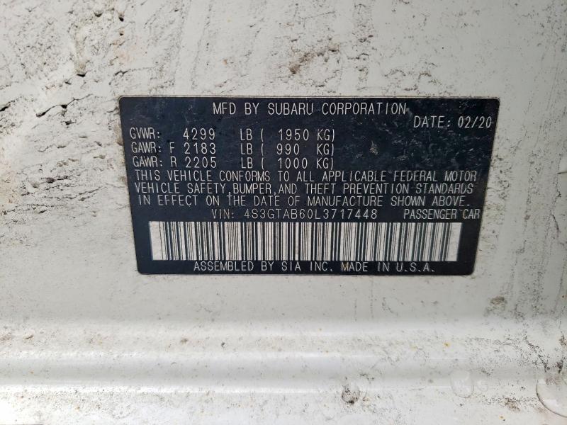 Продажа на аукционе авто 2020 Subaru Impreza, vin: 4S3GTAB60L3717448, номер лота: 79786165
