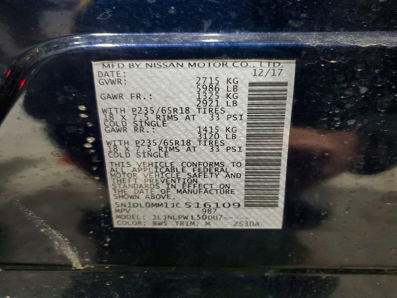 46190346 :رقم المزاد ، 5N1DL0MM1JC516109 vin ، 2018 Infiniti Qx60 مزاد بيع