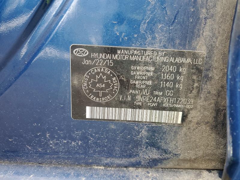 46188116 :رقم المزاد ، 5NPE24AFXFH172039 vin ، 2015 Hyundai Sonata مزاد بيع