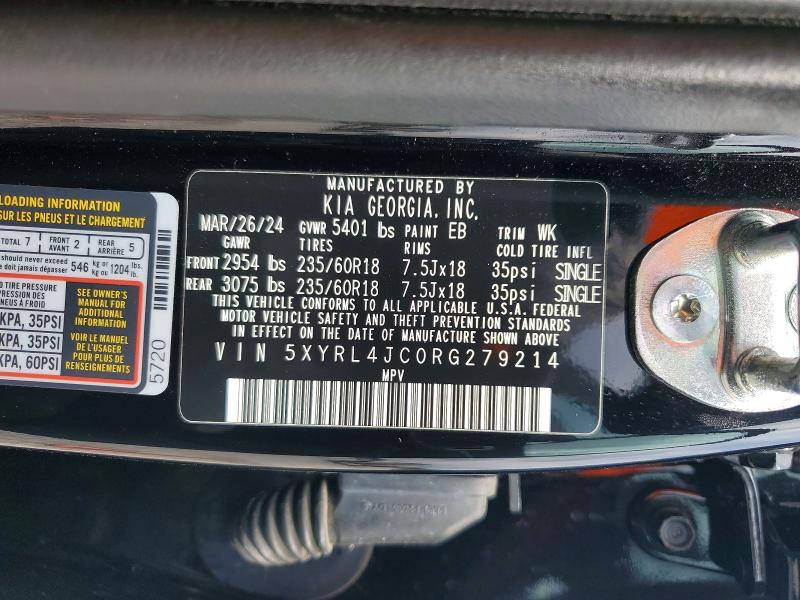 Aukcja sprzedaży 2024 Kia Sorento, vin: 5XYRL4JC0RG279214, numer aukcji: 47060366