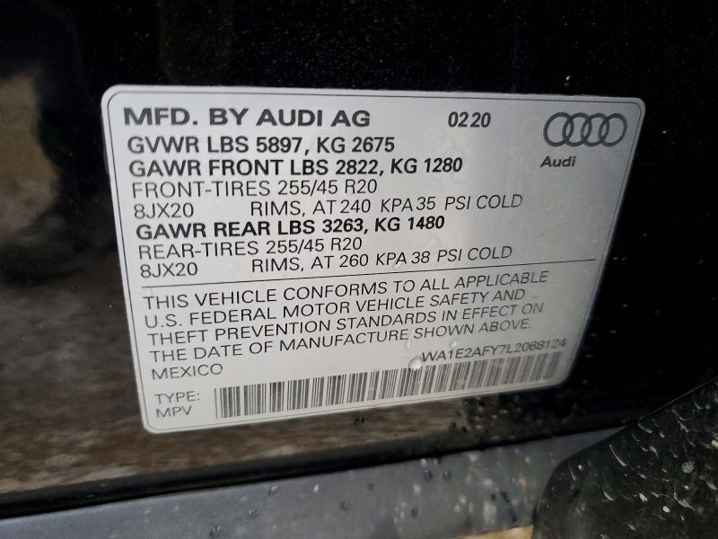 Aukcja sprzedaży 2020 Audi Q5 E, vin: WA1E2AFY7L2068124, numer aukcji: 79465035