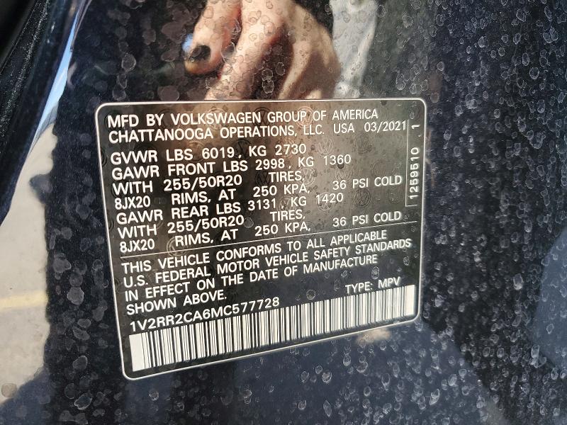 Aukcja sprzedaży 2021 Volkswagen Atlas, vin: 1V2RR2CA6MC577728, numer aukcji: 42063096