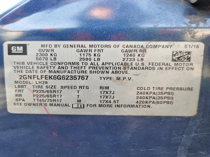 Продаж на аукціоні авто 2016 Chevrolet Equinox, vin: 2GNFLFEK6G6235767, номер лоту: 47629566