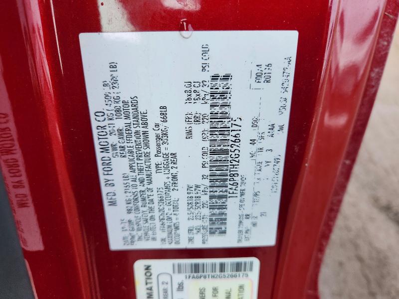 Продаж на аукціоні авто 2016 Ford Mustang, vin: 1FA6P8TH2G5266175, номер лоту: 79976885