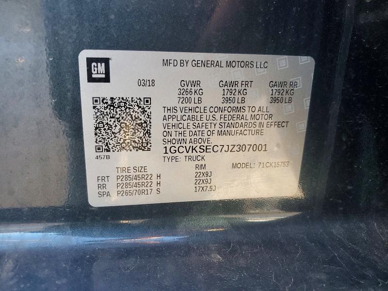 Aukcja sprzedaży 2018 Chevrolet Silverado, vin: 1GCVKSEC7JZ307001, numer aukcji: 45557696