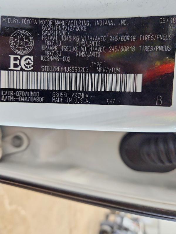 79780645 :رقم المزاد ، 5TDJZRFH1JS553203 vin ، 2018 Toyota Highlander مزاد بيع