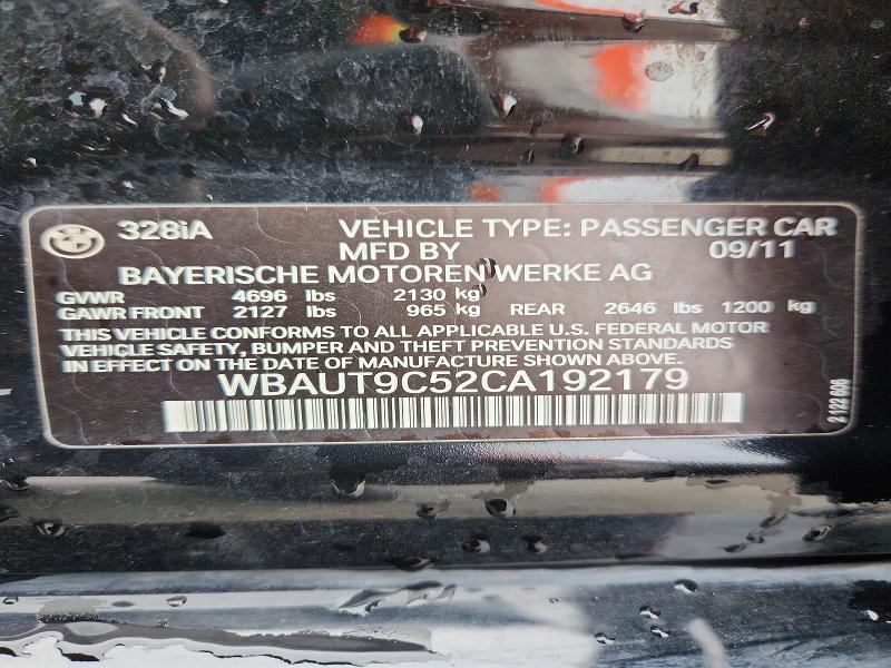 47505786 :رقم المزاد ، WBAUT9C52CA192179 vin ، 2012 Bmw 328 مزاد بيع