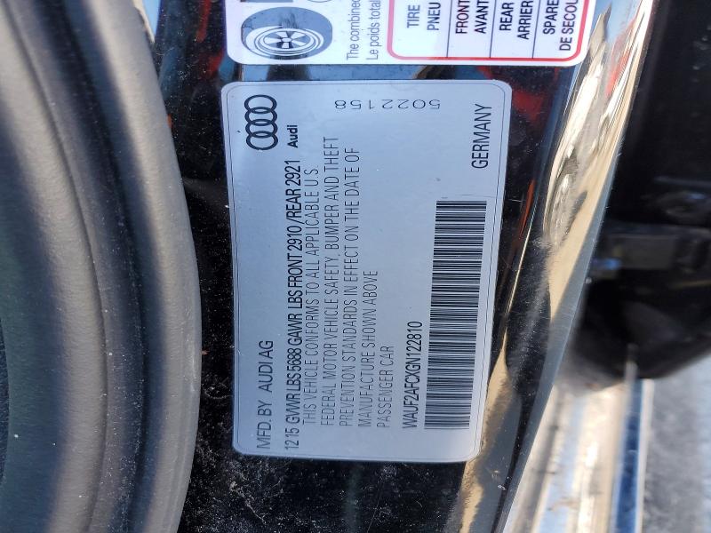 79081915 :رقم المزاد ، WAUF2AFCXGN122810 vin ، 2016 Audi S6 مزاد بيع