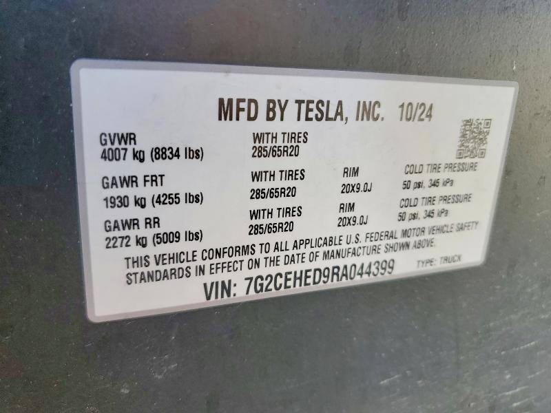 Продажа на аукционе авто 2024 Tesla Cybertruck, vin: 7G2CEHED9RA044399, номер лота: 46326006