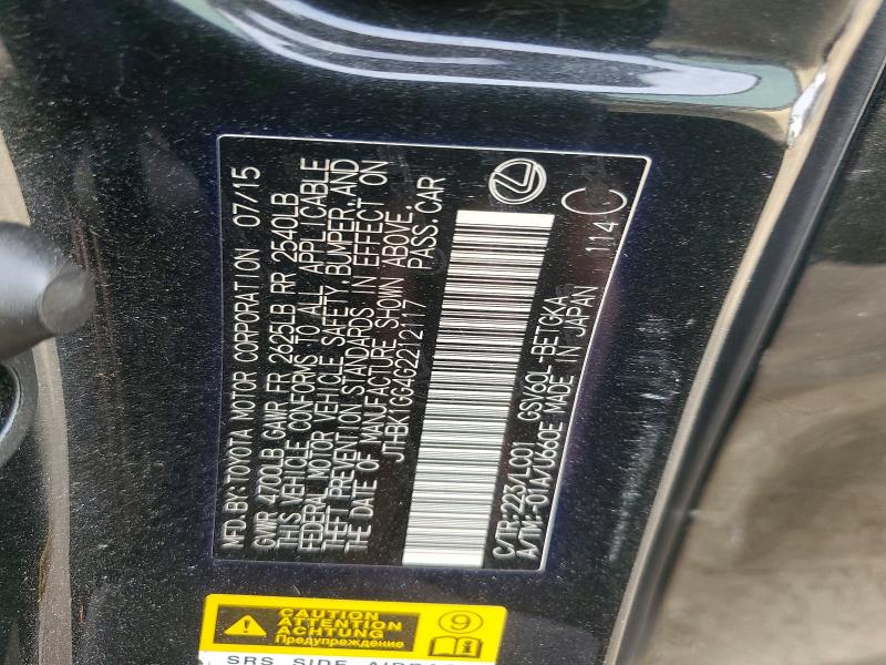 2016 Lexus Es 350 მანქანა იყიდება აუქციონზე, vin: JTHBK1GG4G2212117, აუქციონის ნომერი: 47372976