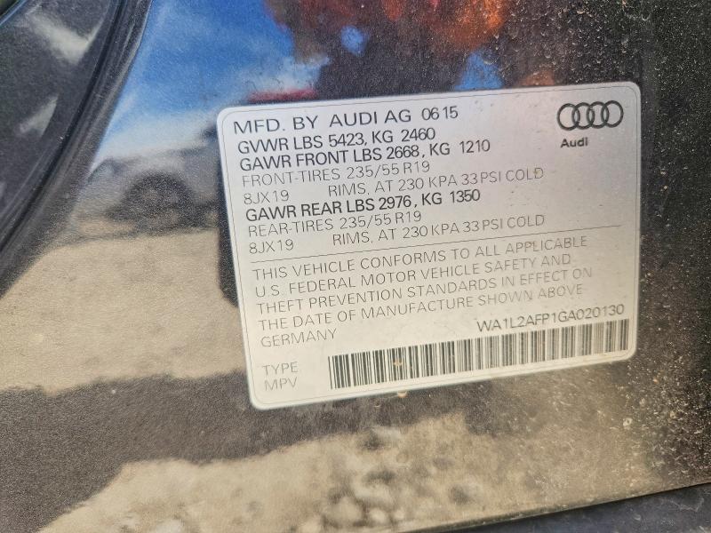 Продажа на аукционе авто 2016 Audi Q5, vin: WA1L2AFP1GA020130, номер лота: 46513596