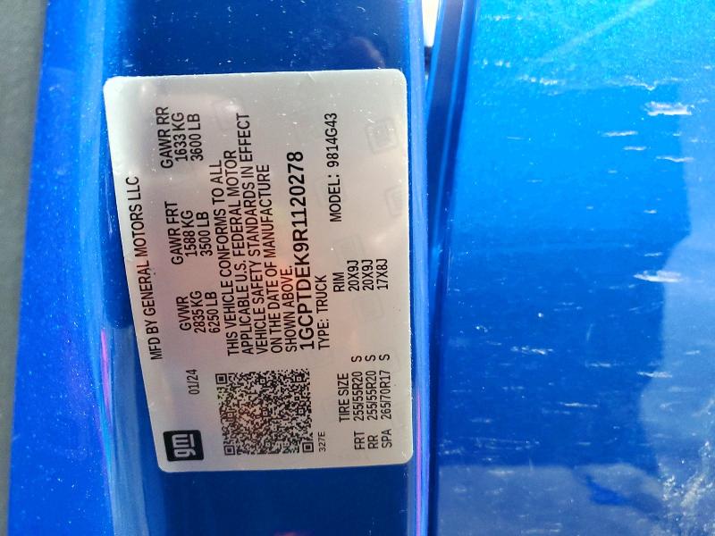 2024 Chevrolet Colorado მანქანა იყიდება აუქციონზე, vin: 1GCPTDEK9R1120278, აუქციონის ნომერი: 41601426